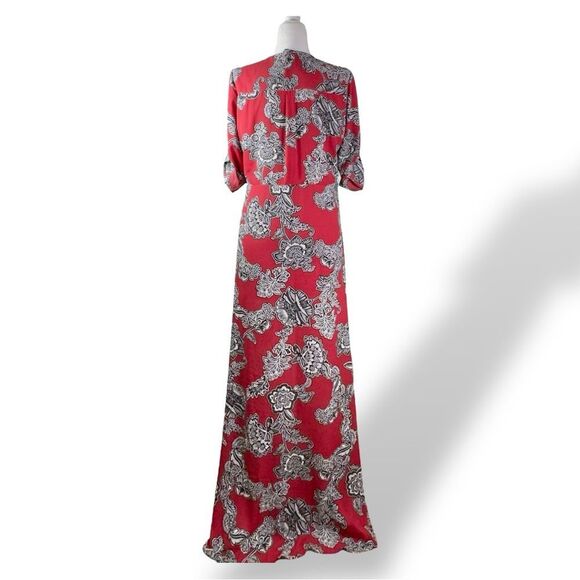 Express Red and Black Floral Maxi Dress Sz S - Picture 5 of 9
